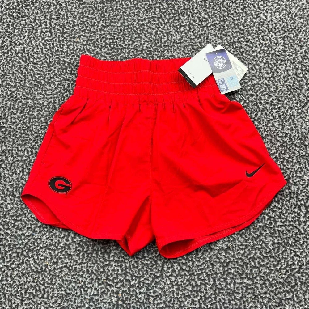 Nike Georgia Bulldogs Dri-FIT Running Shorts Women Medium Red New M
